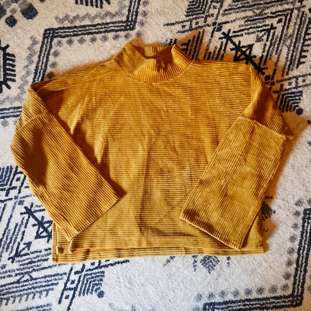 Madewell Texture & Thread Velour Corduroy Mock Neck Top - Picture 5 of 9